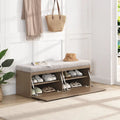 49 Scarpiera Panca da Ingresso Mobiletto Porta Scarpe Contenitore Pouf con Sedile Imbottito e Doppie Ante per Ingresso, Camera da Letto