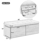 49 Scarpiera Panca da Ingresso Mobiletto Porta Scarpe Contenitore Pouf con Sedile Imbottito e Doppie Ante per Ingresso, Camera da Letto