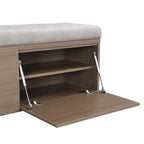 49 Scarpiera Panca da Ingresso Mobiletto Porta Scarpe Contenitore Pouf con Sedile Imbottito e Doppie Ante per Ingresso, Camera da Letto