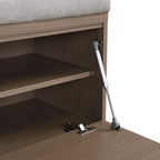 49 Scarpiera Panca da Ingresso Mobiletto Porta Scarpe Contenitore Pouf con Sedile Imbottito e Doppie Ante per Ingresso, Camera da Letto