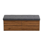 49 Scarpiera Panca da Ingresso Mobiletto Porta Scarpe Contenitore Pouf con Sedile Imbottito e Doppie Ante per Ingresso, Camera da Letto