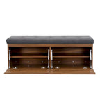 49 Scarpiera Panca da Ingresso Mobiletto Porta Scarpe Contenitore Pouf con Sedile Imbottito e Doppie Ante per Ingresso, Camera da Letto
