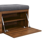 49 Scarpiera Panca da Ingresso Mobiletto Porta Scarpe Contenitore Pouf con Sedile Imbottito e Doppie Ante per Ingresso, Camera da Letto
