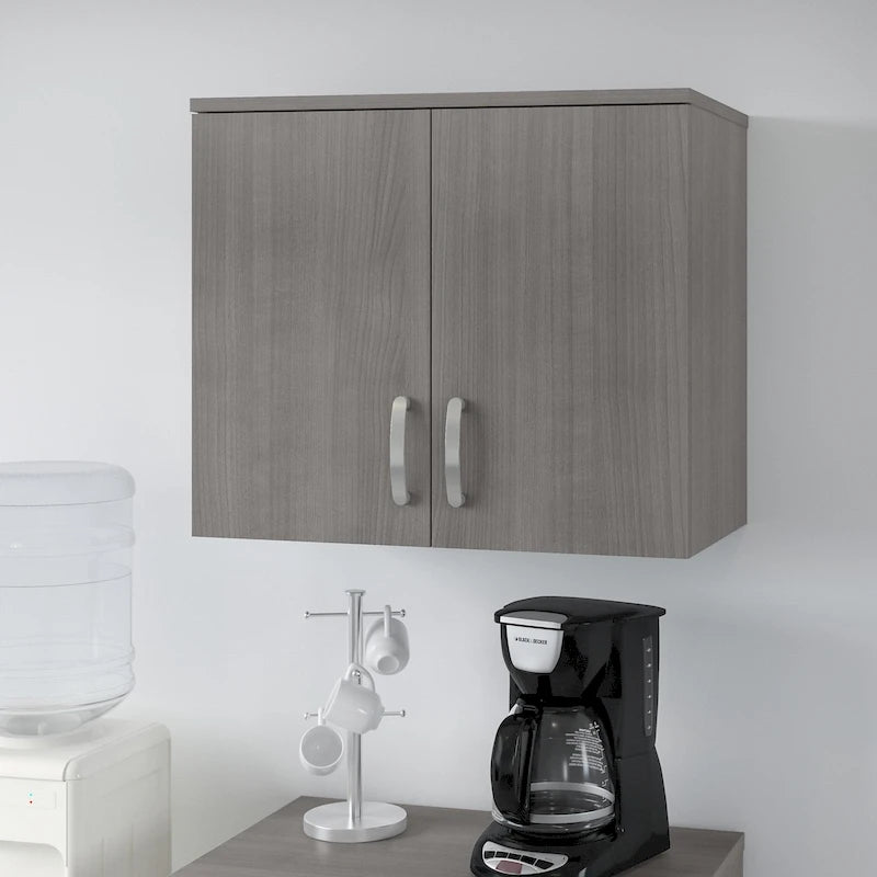 Pensile a muro 28W x 16D x 24H con ante e ripiani regolabili – Grado commerciale