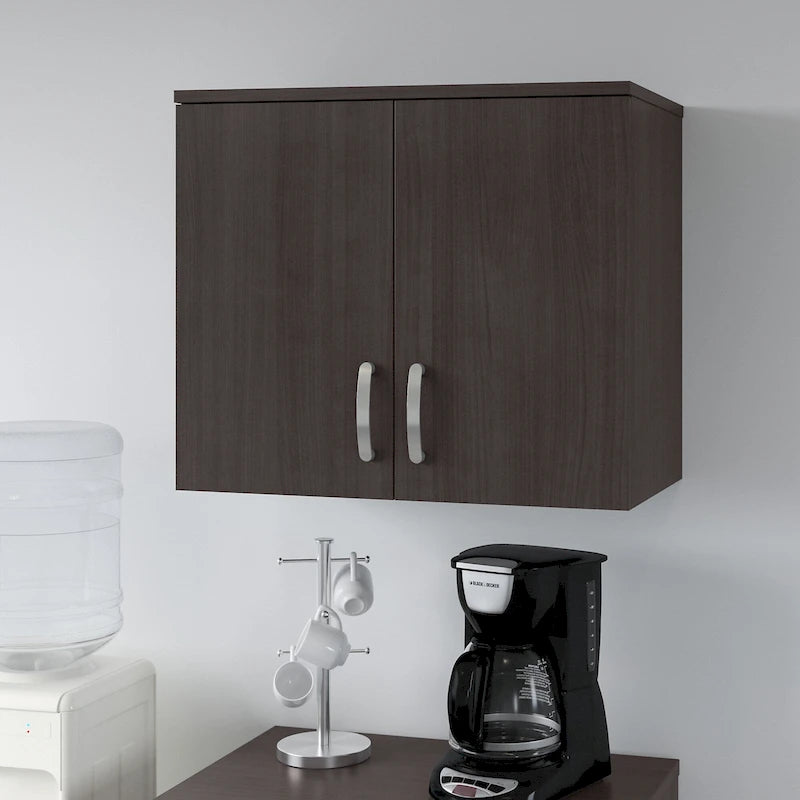 Pensile a muro 28W x 16D x 24H con ante e ripiani regolabili – Grado commerciale