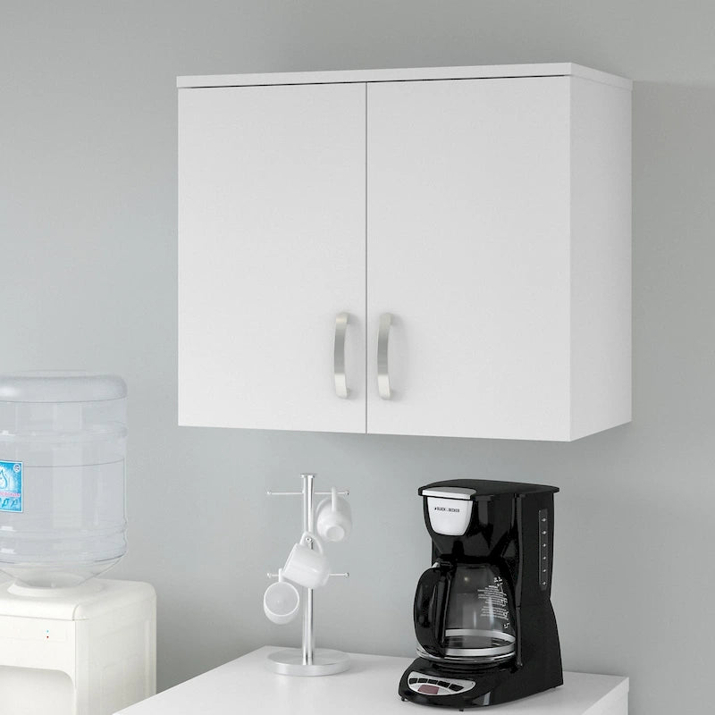 Pensile a muro 28W x 16D x 24H con ante e ripiani regolabili – Grado commerciale