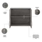 Pensile a muro 28W x 16D x 24H con ante e ripiani regolabili – Grado commerciale