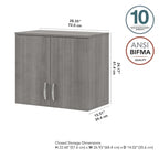 Pensile a muro 28W x 16D x 24H con ante e ripiani regolabili – Grado commerciale