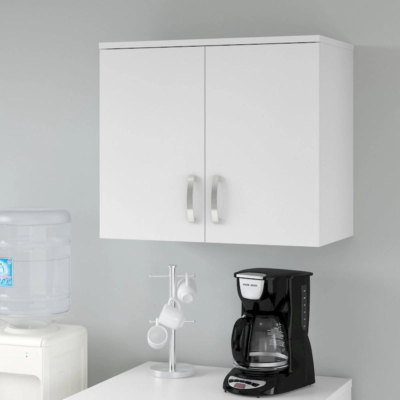 Pensile a muro 28W x 16D x 24H con ante e ripiani regolabili – Grado commerciale