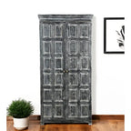 Dispensa o armadio portaoggetti in legno massello grigio scuro 72 - 36" X 72" X 18"