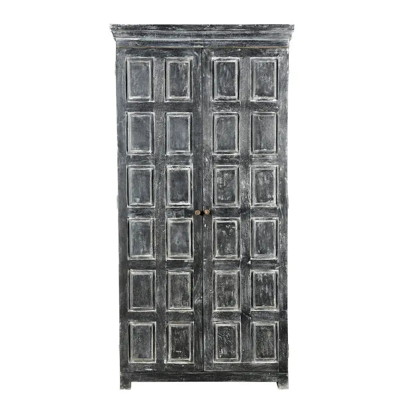 Dispensa o armadio portaoggetti in legno massello grigio scuro 72 - 36" X 72" X 18"