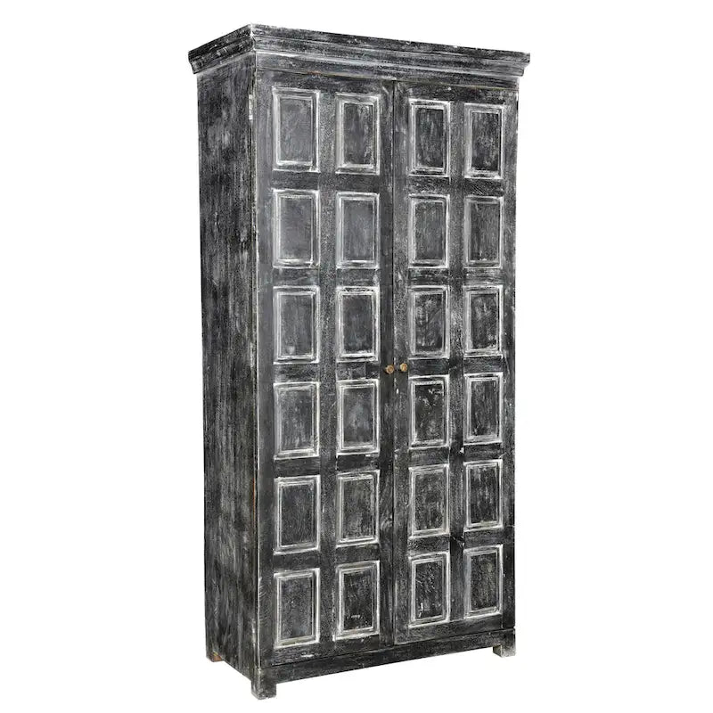 Dispensa o armadio portaoggetti in legno massello grigio scuro 72 - 36" X 72" X 18"