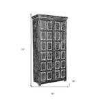 Dispensa o armadio portaoggetti in legno massello grigio scuro 72 - 36" X 72" X 18"