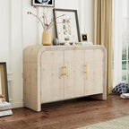 Credenza Curva Retrò Minimalista con Maniglie Dorate e Divisori Regolabili per Soggiorno o Sala da Pranzo