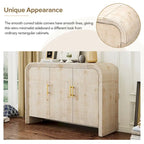 Credenza Curva Retrò Minimalista con Maniglie Dorate e Divisori Regolabili per Soggiorno o Sala da Pranzo