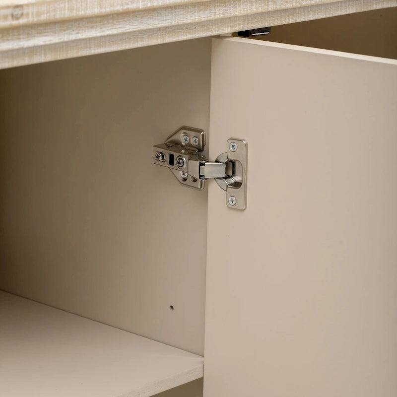 Credenza Curva Retrò Minimalista con Maniglie Dorate e Divisori Regolabili per Soggiorno o Sala da Pranzo