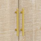 Credenza Curva Retrò Minimalista con Maniglie Dorate e Divisori Regolabili per Soggiorno o Sala da Pranzo