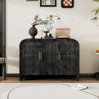 Credenza Curva Retrò Minimalista con Maniglie Dorate e Divisori Regolabili per Soggiorno o Sala da Pranzo
