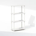Scaffale multiuso a 4 ripiani – Libreria e unità di scaffalatura, Bianco/Bianco