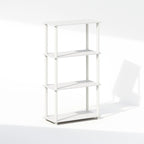 Scaffale multiuso a 4 ripiani – Libreria e unità di scaffalatura, Bianco/Bianco