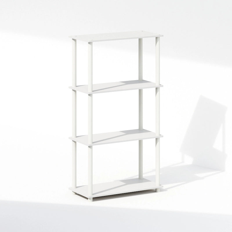 Scaffale multiuso a 4 ripiani – Libreria e unità di scaffalatura, Bianco/Bianco