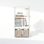 Scaffale multiuso a 4 ripiani – Libreria e unità di scaffalatura, Bianco/Bianco