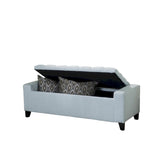 Panca Contenitore in Tessuto Azzurro con Top Trapuntato – 130 cm