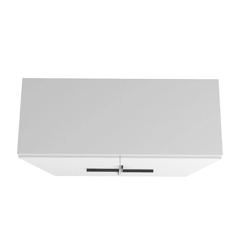 Credenza bassa Mid-Century moderna con 4 ripiani e gambe in metallo a spillo – H 43.7
