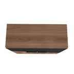 Credenza bassa Mid-Century moderna con 4 ripiani e gambe in metallo a spillo – H 43.7
