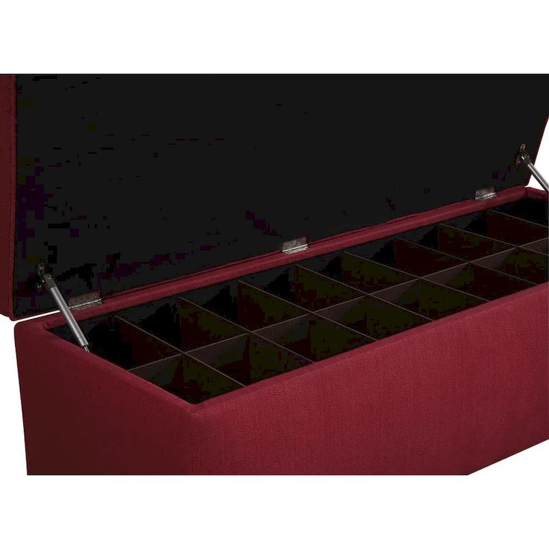 Panca Scarpiera Nascosta con Sedile Imbottito Ribaltabile – 18 Scomparti, 137L x 45.7W x 50.8H cm