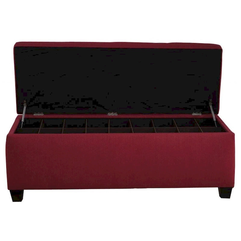 Panca Scarpiera Nascosta con Sedile Imbottito Ribaltabile – 18 Scomparti, 137L x 45.7W x 50.8H cm