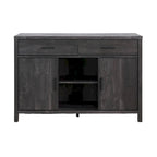 Madia 47W, mobile contenitore per sala da pranzo, credenza da buffet con due armadietti, due cassetti, due ripiani aperti