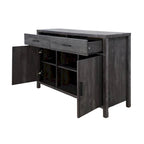 Madia 47W, mobile contenitore per sala da pranzo, credenza da buffet con due armadietti, due cassetti, due ripiani aperti