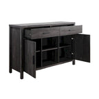Madia 47W, mobile contenitore per sala da pranzo, credenza da buffet con due armadietti, due cassetti, due ripiani aperti