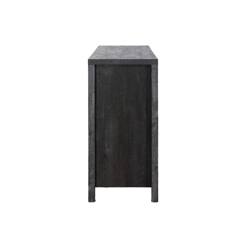 Madia 47W, mobile contenitore per sala da pranzo, credenza da buffet con due armadietti, due cassetti, due ripiani aperti