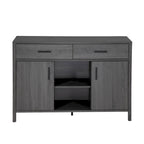 Madia 47W, mobile contenitore per sala da pranzo, credenza da buffet con due armadietti, due cassetti, due ripiani aperti
