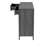 Madia 47W, mobile contenitore per sala da pranzo, credenza da buffet con due armadietti, due cassetti, due ripiani aperti