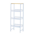 Scaffali portaoggetti a 3 ripiani con vassoi a rete e struttura in metallo – 44L x 23P x 111,5A cm