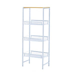 Scaffali portaoggetti a 3 ripiani con vassoi a rete e struttura in metallo – 44L x 23P x 111,5A cm