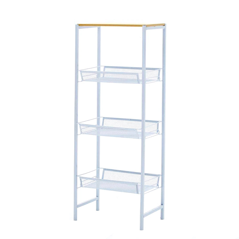 Scaffali portaoggetti a 3 ripiani con vassoi a rete e struttura in metallo – 44L x 23P x 111,5A cm
