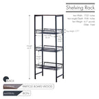 Scaffali portaoggetti a 3 ripiani con vassoi a rete e struttura in metallo – 44L x 23P x 111,5A cm