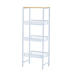 Scaffali portaoggetti a 3 ripiani con vassoi a rete e struttura in metallo – 44L x 23P x 111,5A cm
