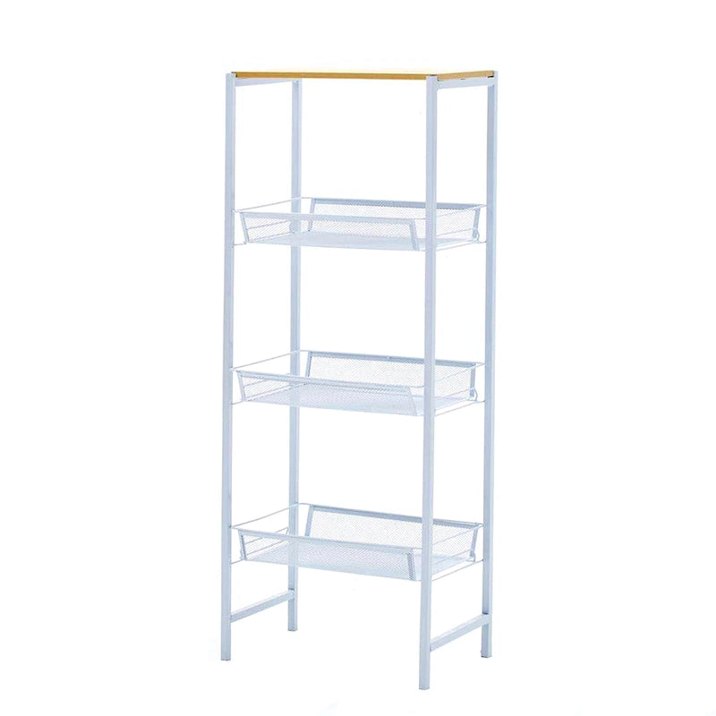 Scaffali portaoggetti a 3 ripiani con vassoi a rete e struttura in metallo – 44L x 23P x 111,5A cm