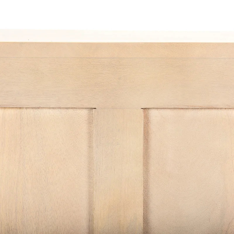 Madia Tucker marrone chiaro in legno massello con ante decorate - 71,75L x 30A x 15P