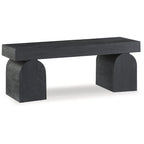 Panchina d'accento nera in legno massello con finitura sabbiata – 50W x 16D x 18.25H