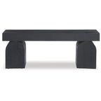 Panchina d'accento nera in legno massello con finitura sabbiata – 50W x 16D x 18.25H