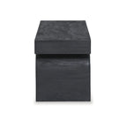 Panchina d'accento nera in legno massello con finitura sabbiata – 50W x 16D x 18.25H