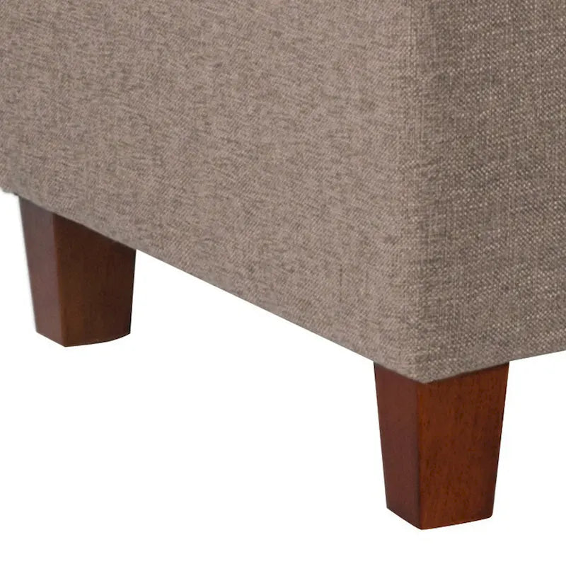 Panca in Legno con Rivestimento in Tessuto Testurizzato e Bottoni, con Contenitore a Cerniera - 45,7 A x 101,6 L x 45,7 P cm