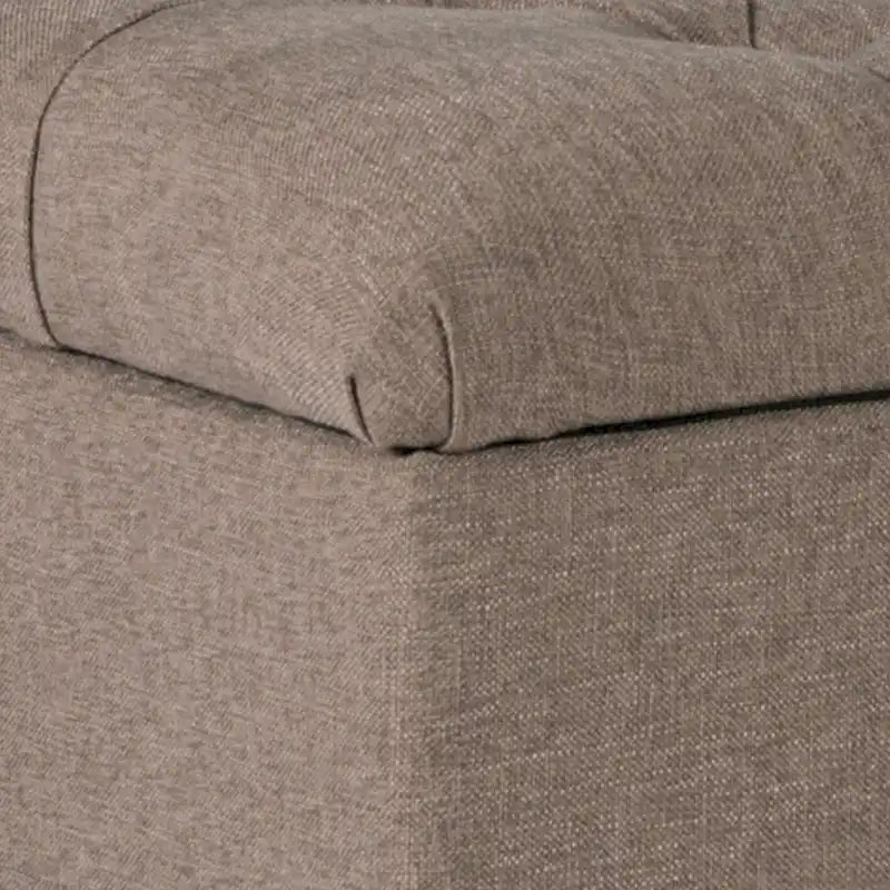 Panca in Legno con Rivestimento in Tessuto Testurizzato e Bottoni, con Contenitore a Cerniera - 45,7 A x 101,6 L x 45,7 P cm