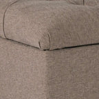 Panca in Legno con Rivestimento in Tessuto Testurizzato e Bottoni, con Contenitore a Cerniera - 45,7 A x 101,6 L x 45,7 P cm